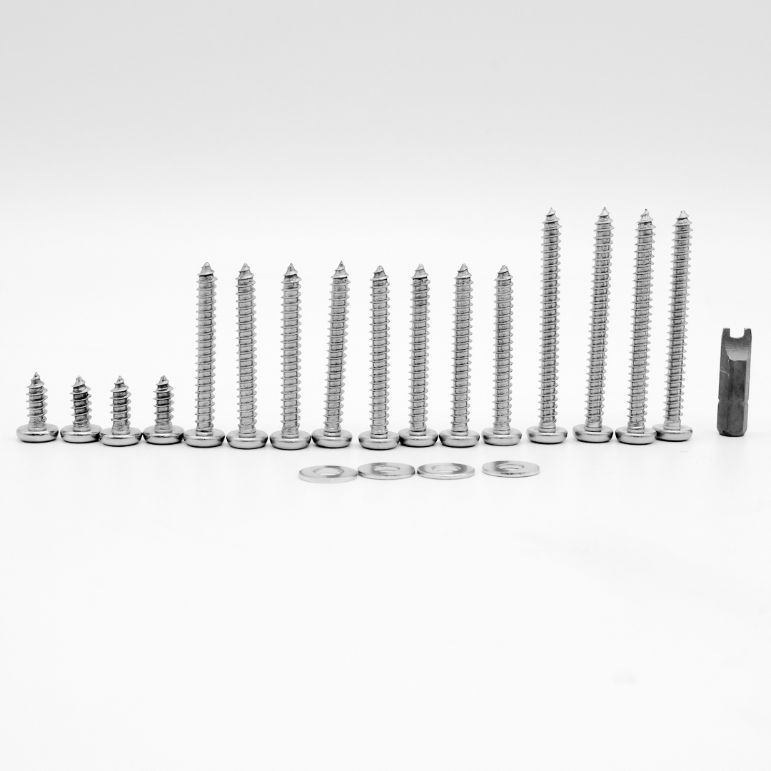 Set Edelstahlschrauben Blinker, Rücklichter & Scheinwerfer VW T3 mit diebstahlhemmenden Kopf und passendem Bit
