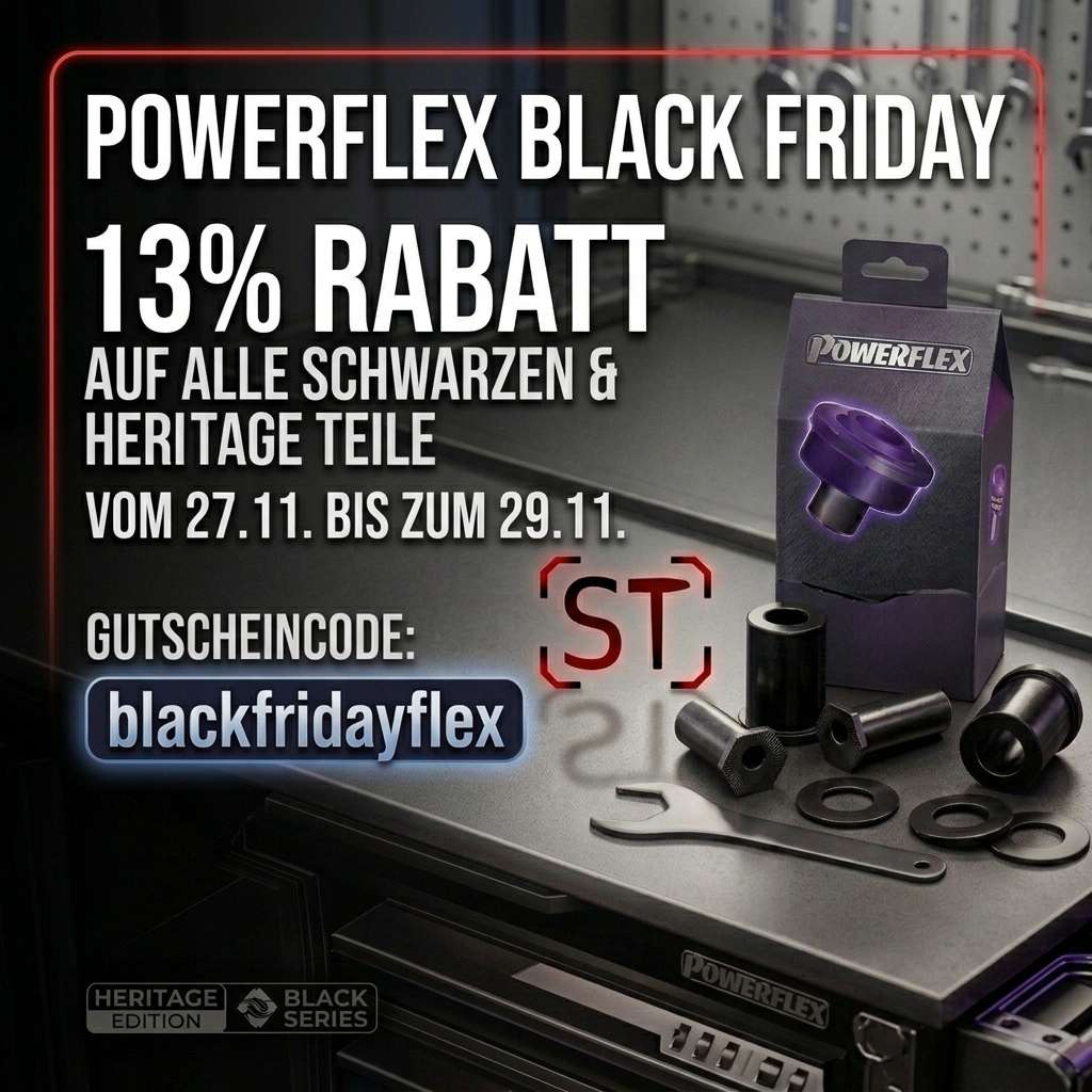 Powerflex Black Friday: 13% Rabatt auf alle schwarzen und Heritage Teile vom 27.–29.11.